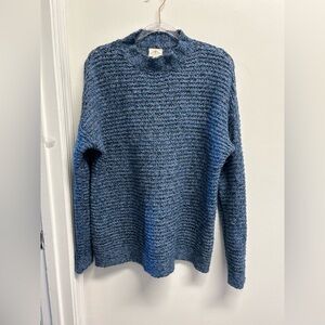 St. John's Bay Blue Tweed Mock Neck Sweater